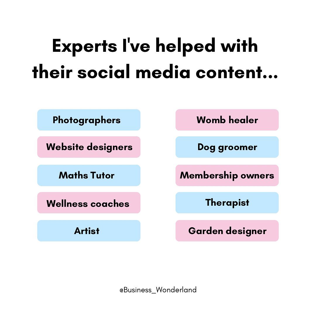 Experts I’ve helped with their social media content….
  I’ve helped business owners in these industries and niches (and many, many more) with their social media content and marketing.   I help them to grow their business, makes sales and gets clients via organic content, get strategic and support them with their mindset.  I love that I can help women business owners in all types of industries!    
What industry or niche are you clients in? Comment below, they might be 👀

Katie x
💙

#socialmediaplanning #socislmediaplan #businessniche #contentmarketingtips #contentmarketingstrategy #contentforbusiness #socialmediaforsmallbusiness #instagramforsmallbusiness #socialmediatipsandtricks #instagramtipsandtricks #womeninbusiness #womensolopreneur #femaleinbusiness #femaleownedbusiness #femaleentrepreneuruk #fempreneur #mysmallbiz #smallbusinessowneruk #smallandmightybusiness #onlinebusinessowner #contentmarketing101