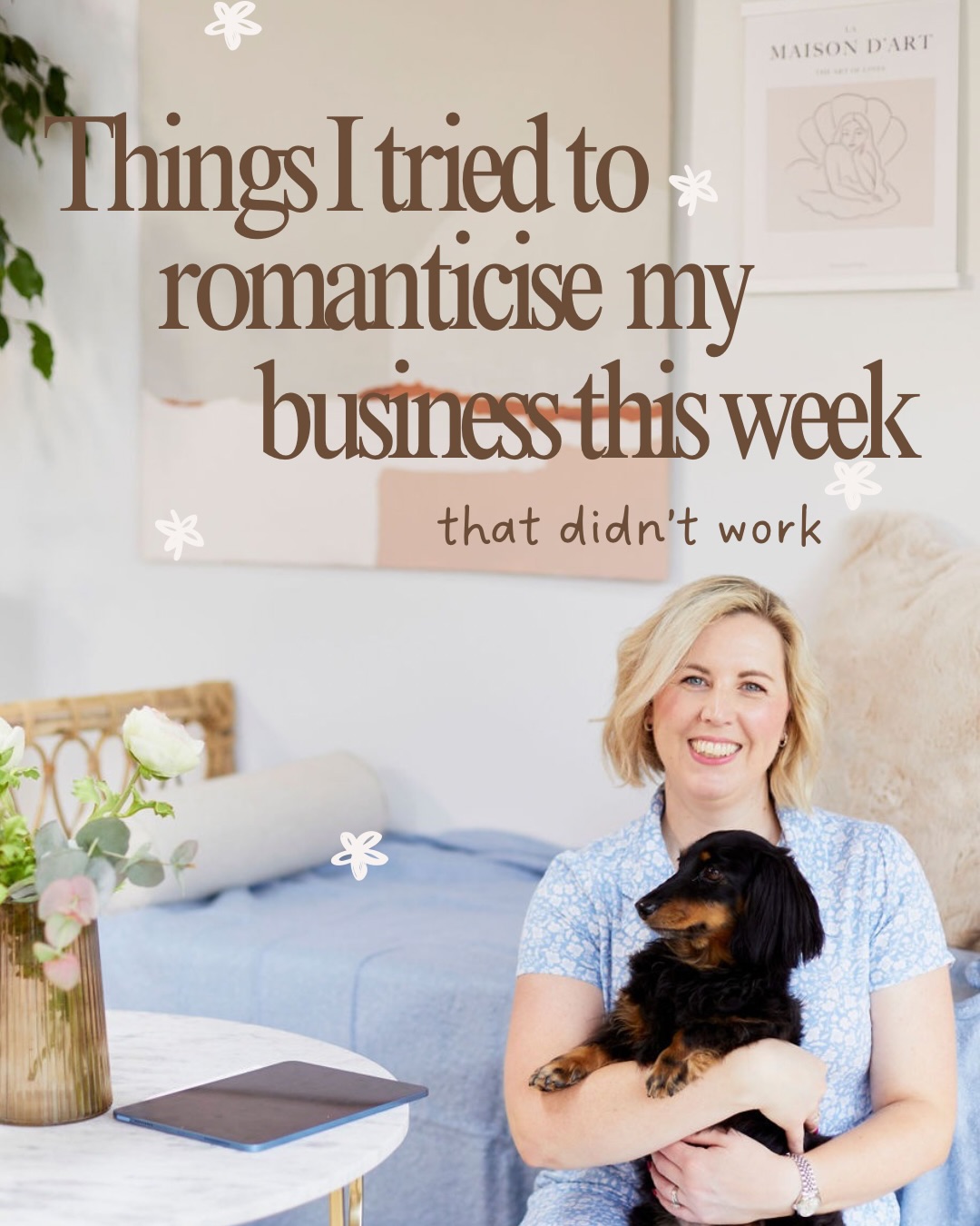 Things I tried to romanticise my business this week… that didn’t work 😅

A proper sit-down restaurant lunch. Instead of just grabbing a sandwich I thought having lunch at a nice restaurant would feel lovely. 

What I didn’t know was that it was Bristol University open day. It was packed. I was overstimulated.

Lunch in the garden. It was sunny, my blueberries were in a bowl and I was feeling very romanticised business woman. Then the wind came. The blueberries did not survive. The dogs, however, had a great snack.

Worked at a coworking space. My vision: write my Substack, batch content, feel inspired. 

The reality was that it was boiling hot and so loud I couldn’t think. As a peri-menopausal ADHDer, that is not the environment where the magic happens.

But romanticising your business doesn’t always go to plan… and that’s kind of the whole point.

It isn’t about perfection. It’s about intention. 

The fact that I’m still trying to make my business feel good, even when the wind steals my blueberries, even when the restaurant is chaos, even when the coworking space is the opposite of peaceful, that IS romanticising your business.

Trying counts.

What have you tried to romanticise lately that went sideways? Tell me in the comments 👇

#romanticisingyourbusiness #selfemployedlife #femaleownedbusiness #romanticisinglife #onlinebusinessowner